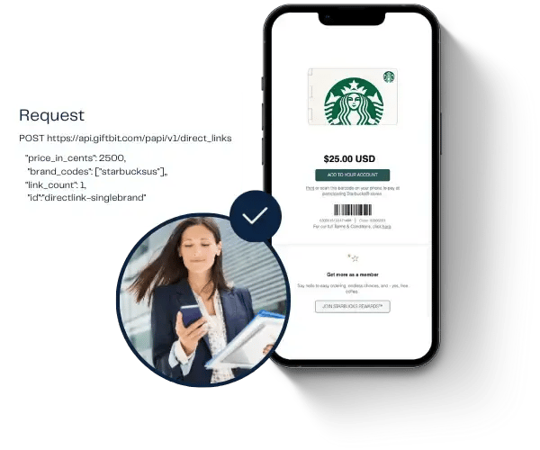 Direct link API call for a single brand, Starbucks.