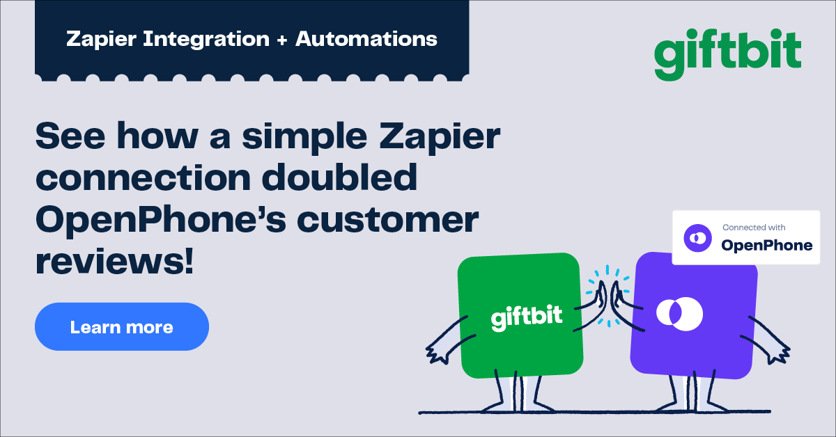 Giftbit + Zapier + OpenPhone